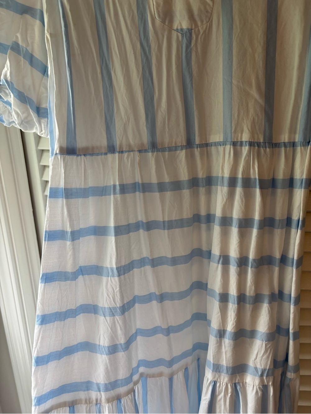 crown & ivy White and Light Blue Striped Maxi Dress - Picture 3 of 4
